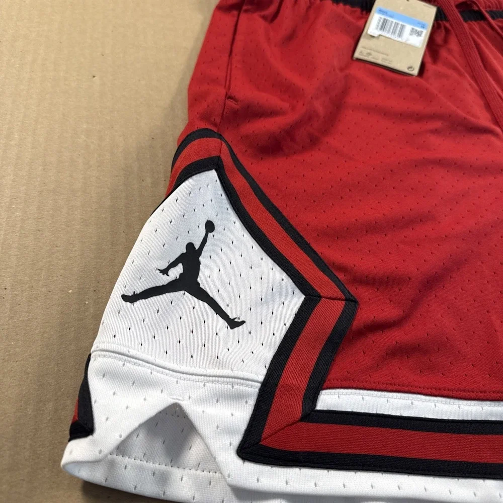 *NEW* Men‎ NIKE Jordan Sports Dri-Fit Mesh Diamond Shorts Gym Red (HF9910 687)👍